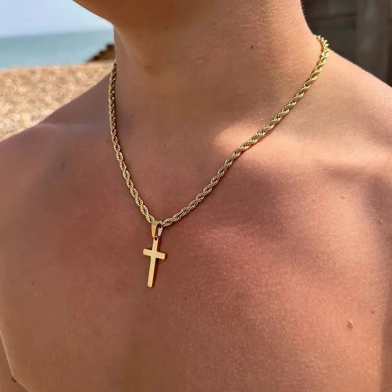 Steel Cross Necklace