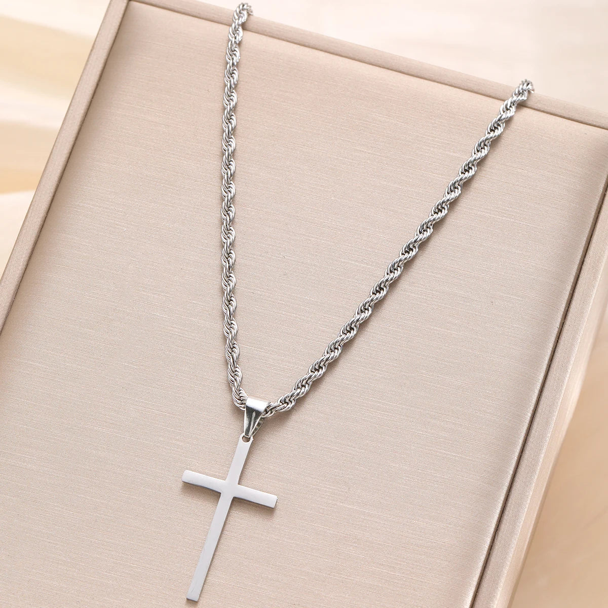 Steel Cross Necklace